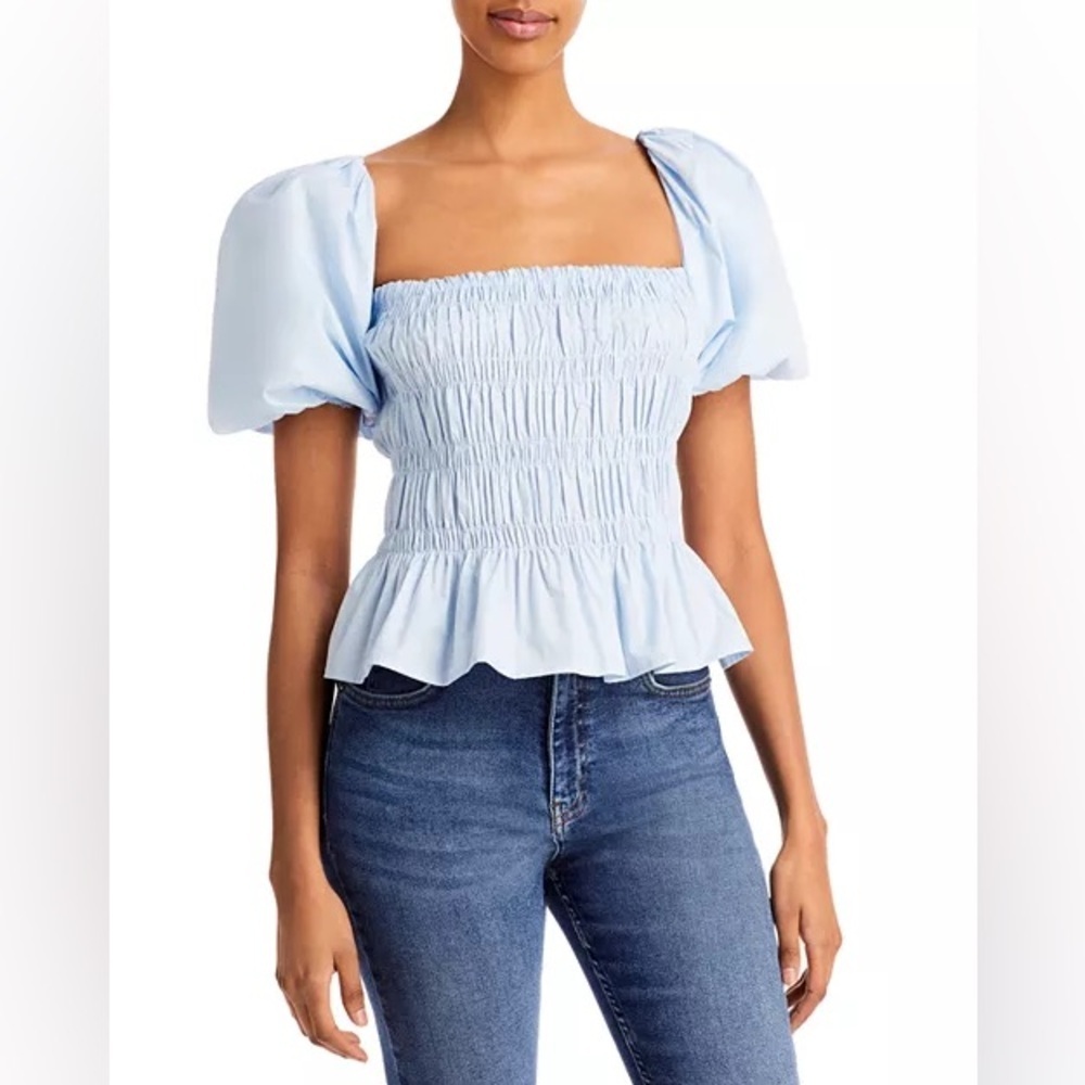 ASTR The Label Savina Bubble Sleeve Top Size Small
